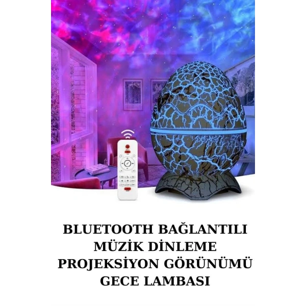 Yumurta Şeklinde Su Dalgalı Bluetooth Speaker Lamba Renkli Şarjlı