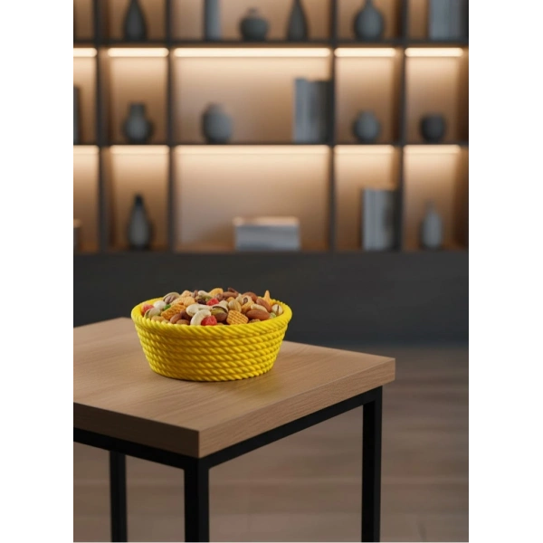 Yuvarlak Çerezlik Sarı Şık Tasarım ve Kompakt Boyut