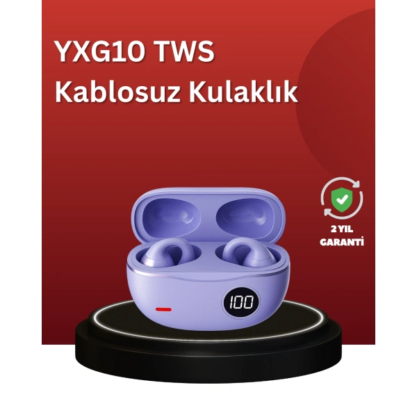 YXG10 Açık Kulak Bluetooth Kulaklık – Klipsli, Güvenli Spor Tasarım, 30 Saat Pil