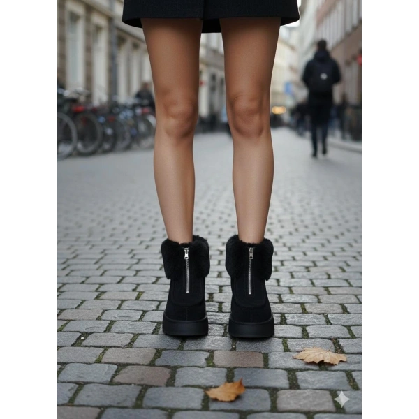 Zinya Siyah Süet Bot