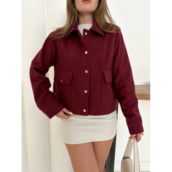 Zr model kaşe ceket bordo st255807