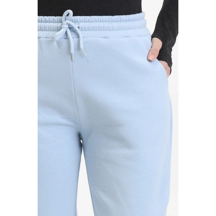 3 iplik şardonlu paça lastikli eşofman bebe mavi is001