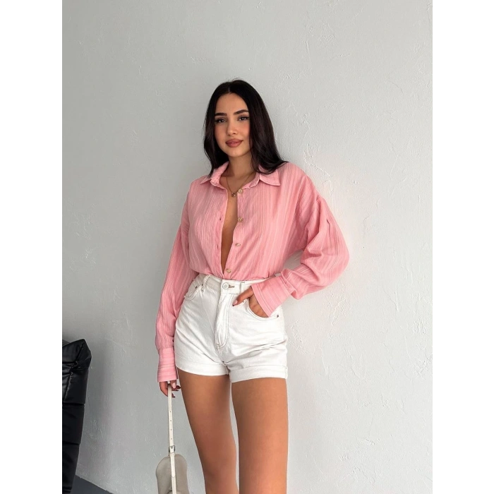 Çizgili oversize gömlek