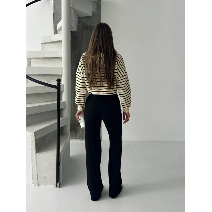 Fit comfort siyah salaş pantolon A6011