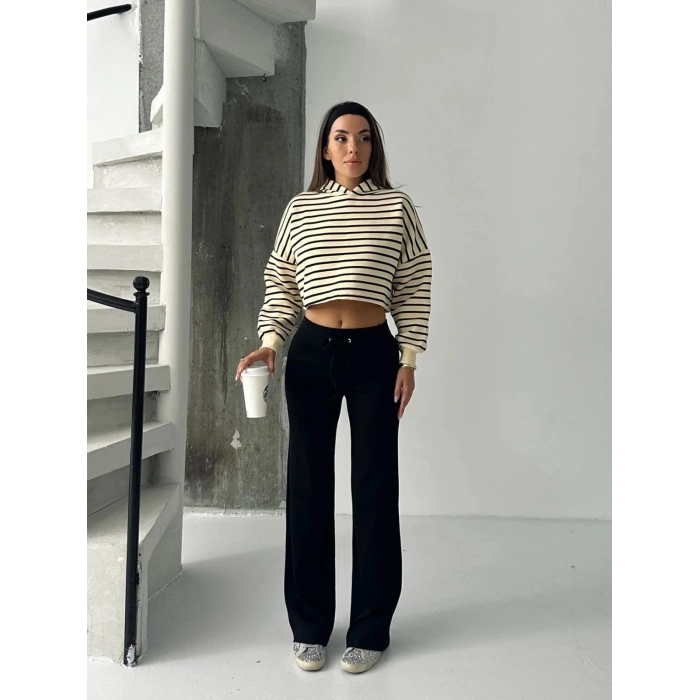 Fit comfort siyah salaş pantolon A6011