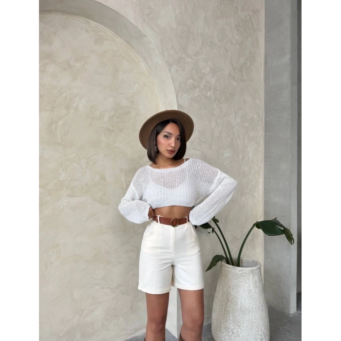 Gabardin kumaş şort