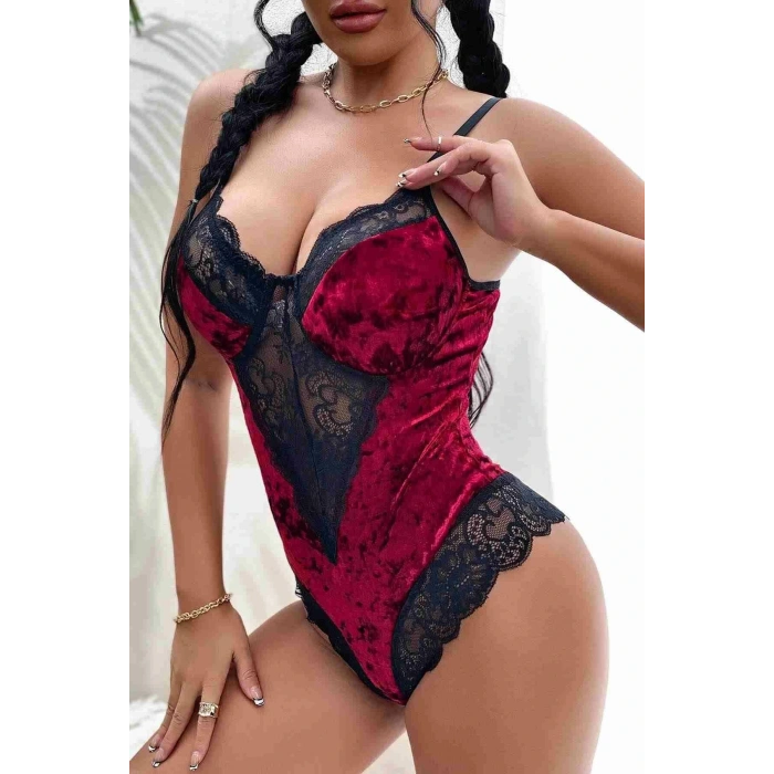 Gizotti Kadife Body Gecelik Babydoll Çok Renkli