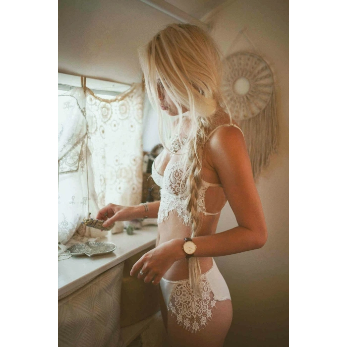 Gizotti Kadın Dantel Alt Üst Takım Beyaz