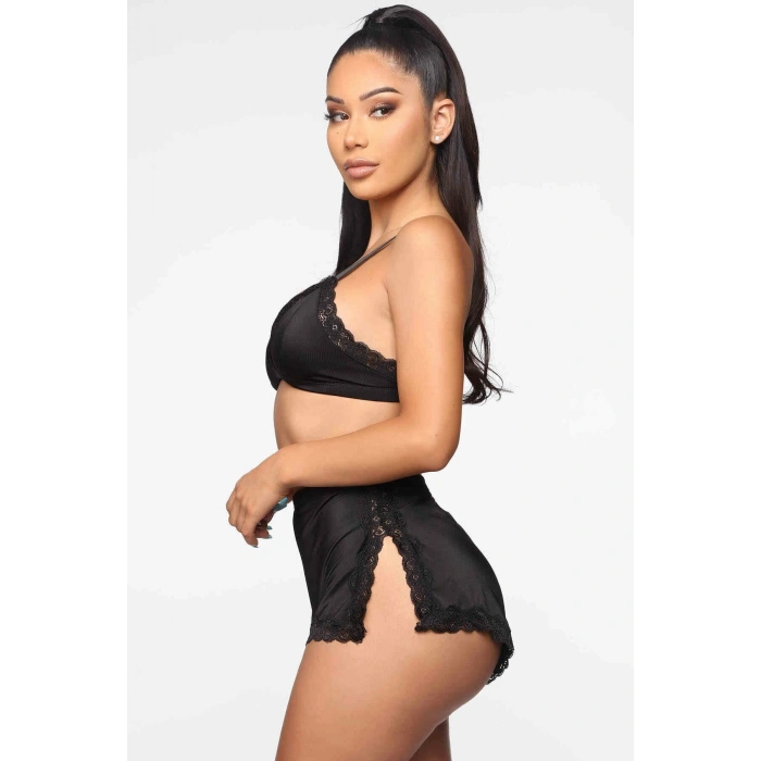 Gizotti Kadın Seksi Sütyen Külot Takım Siyah