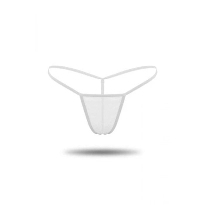 Gizotti Kadın Tül Tanga Külot Beyaz