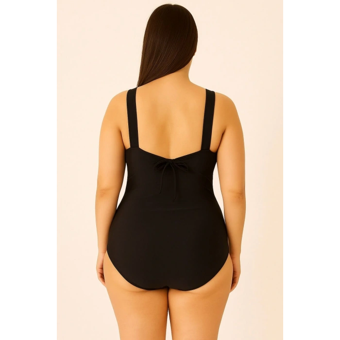 Göğüs Büzgü Detaylı Kadın Mayo