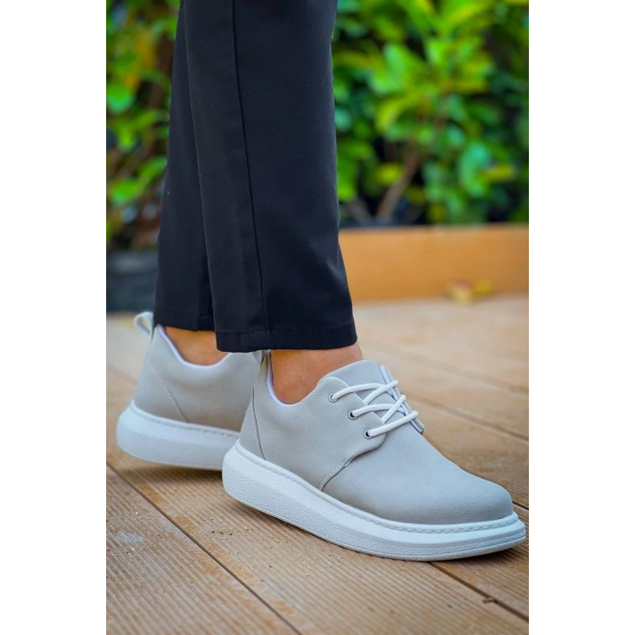 KB-003 Kuback Gri Süet Bağcıklı  Günlük Erkek Ayakkabı