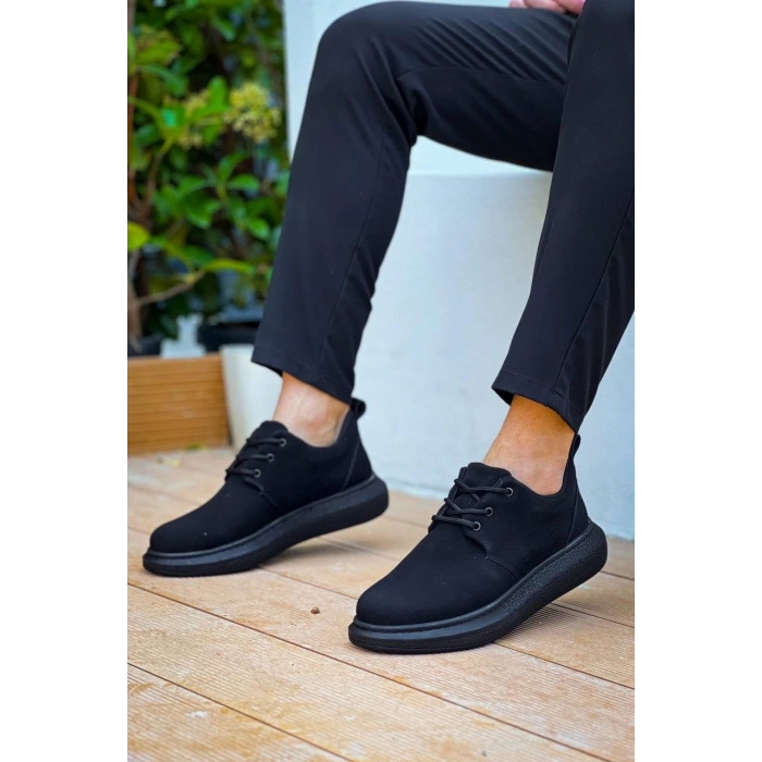 KB-003 Kuback Siyah Süet Siyah Taban Bağcıklı  Günlük Erkek  Ayakkabı