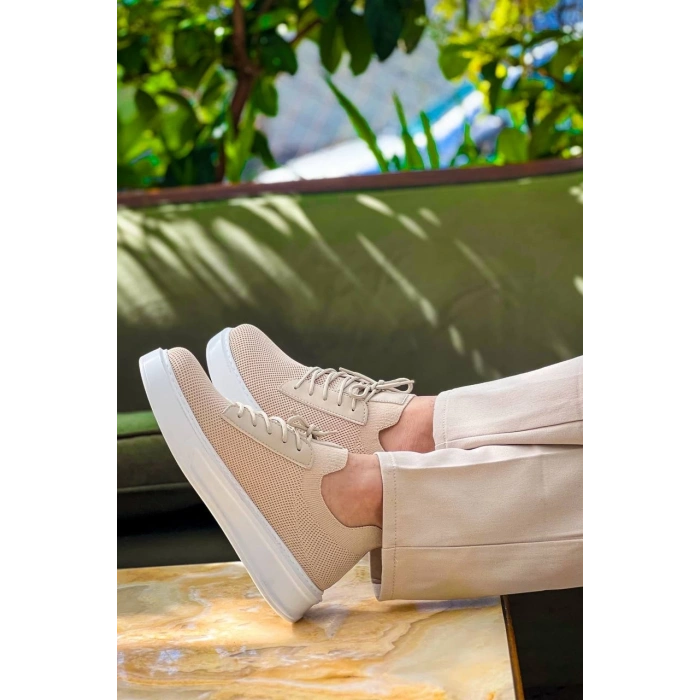 KB-116 Kuback Bej Bağcıklı Triko Günlük Erkek Ayakkabı