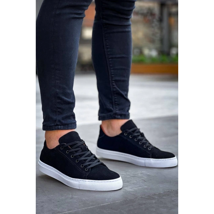 KB-122   Kuback Siyah Süet Yüksek Taban Bağcıklı Günlük Erkek Ayakkabı