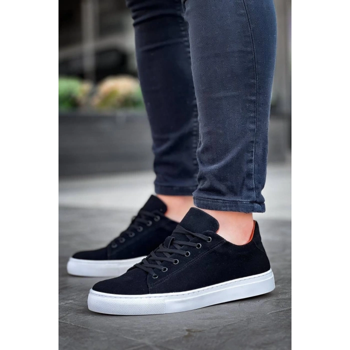 KB-122   Kuback Siyah Süet Yüksek Taban Bağcıklı Günlük Erkek Ayakkabı