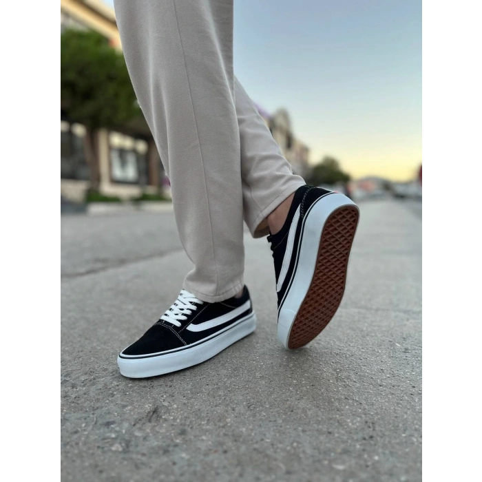 KB-V1 Kuback Siyah Beyaz Detaylı Günlük Erkek Ayakkabı