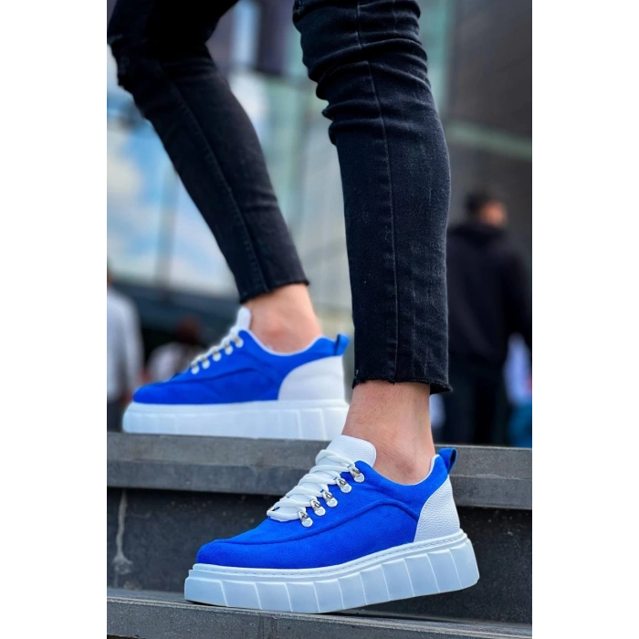 KB-X10 Kuback Sax Süet Beyaz Yüksek Taban Günlük Spor Ayakkabı