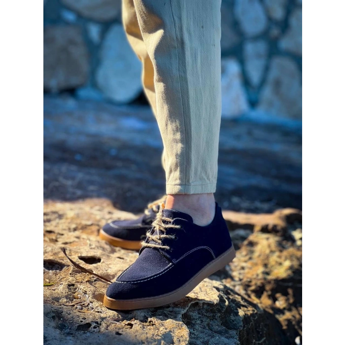 KB-X5 Kuback Lacivert  Süet Bağcıklı  Günlük Erkek Ayakkabı
