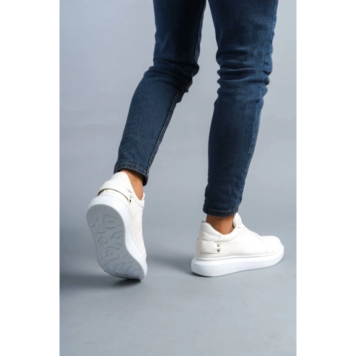 KB047  Kuback Beyaz Crocodile Günlük Erkek  Ayakkabı