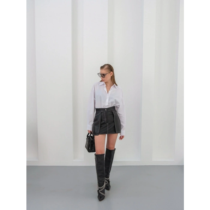 Kontrast deri etek siyah w260015