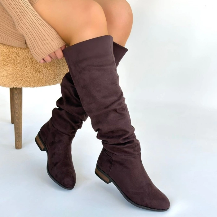 Winda Kahverengi Süet Körüklü Çizme