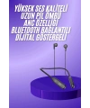 100 Saat Kablolu Boyun Askılı Dijital Göstergeli Bluetooth Kulaklığı