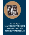 12 Parça Manikür Pedikür Seti Özel Deri Çanta El Ayak Bakımı Akne ve Sivilce Temizleme