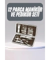 12 Parça Manikür Pedikür Seti Tırnak Bakımı Nasır Temizleme El Ayak Bakımı