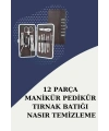 12 Parça Paslanmaz Çelik Kompakt ve Taşınabilir Manikür Makası Tırnak Makası