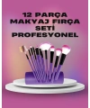 12 Parça Yumuşak Kıllı Makyaj Fırçası Seti Yüz ve Göz Makyajına Uygun Profesyonel Kullanım