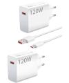 120 Watt Turbo Hızlı Şarj Aleti Seti Hızlı Şarj Adaptörü Beyaz