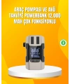 12.000 mAh Akü Takviye Powerbank Dahili Hava  Dijital Ekranlı