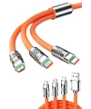 120W 3 İn 1 Uyumlu Silikon Şarj Kablosu Hızlı Şarj Kablosu