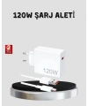 120W Hızlı Şarj Başlığı Ultra Güçlü Type-C Adaptör Kablo Dahil