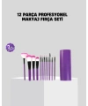 12’li Profesyonel Makyaj Fırça Seti Ultra Yumuşak Sentetik Kıllı