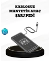 15W Manyetik Kablosuz Şarj Pedi Araç Masa Kullanımına Uygun Qi Şarj Cihazı