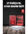 17 Parça Manikür Seti Taşınabilir Özel Çantalı El ve Ayak Bakımı Tırnak Batığı Temizleme
