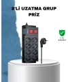 2 Metre Güçlü Çoklu Priz 8 Soket