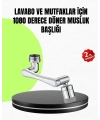 2 Modlu 1080° Dönebilen Musluk Başlığı Esnek 3 Eklemli Hareketli Tasarım