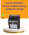 20 LED Güneş Enerjili Hareket Sensörlü Dış Mekan Duvar Lambası