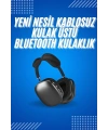 2025 Model Kulak Üstü Kablosuz Bluetooth Kulaklık Gürültü Azalta Uzun Pil