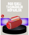20W Kablosuz Bluetooth Hoparlör RGB Işık Efektli USB/SD/AUX Destekli