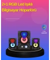 2.1 Kanal RGB LED Oyun Hoparlörü Subwoofer Destekli