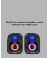 2.1 Kanal RGB LED Oyun Hoparlörü Subwoofer Destekli
