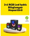 2.1 USB Bağlantılı Oyun Hoparlörü Renkli LED Işıklı