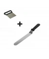 2li Set Hamur Şekillendirici Eğik Pasta Spatulası ve Metal Hamur Kesici Kazıyıcı Spatula