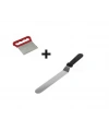 2li Set Hamur Şekillendirici Eğik Pasta Spatulası ve Metal Hamur Kesici Kazıyıcı Spatula