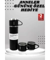 3 Bardaklı Termos Seti Anneler Gününe Özel Hediye Taşınabilir Sızdırmaz Isı Koruyucu