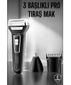3 Başlıklı Kulak Ve Burun Tıraş Makinesi Erkeklere Özel